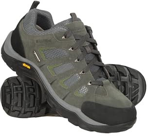 Mountain Warehouse Field Mens Waterproof Wide Fit Shoes - Lightweight, Quick-Dry Sneakers with Suede & Mesh Upper - for Spring Summer, Walking & Wet Weather Grey Adult Shoe Size 11