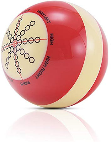 POFET Schlag markiert 57mm rot-weißen Poolball Billard-Trainingsball für Kinder und Erwachsene (weiß)