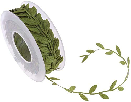 ANCLLO Cinta de 15 m de hojas verdes de hojas para manualidades, Guirnalda De Flores Artificiales Vid Verde, Cinta De Hoja De Vid Artificial, fiestas, bodas, decoración del hogar