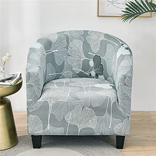 Highdi Sesselschoner Sesselbezug Stretch Bedruckter Sesselüberwurf, Club Chair Elastisch Sesselhusse, Universal Sofabezug Husse für Einzelsofa, Clubsessel, Cocktailsessel (Ginkgo Biloba)