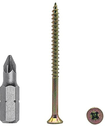 Lote de 100 tornillos de madera de acero chapado en zinc de 3 x 45 mm, rosca parcial, cabeza avellanada Pozi-Drive, 100, 3 x 45 mm