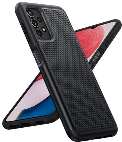 punbor Case for Samsung Galaxy A13 4G/5G/A04s: Dual Layer Shockproof Drop Protection - Premium Hybrid Military Grade 360 Mobile Phone Cover, Rugged Matte Heavy Duty Slim TPU Aesthetic Black