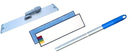 Balai trapèze Aluminium 40cm + Manche + 2 mop en Microfibre