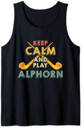 Spielen Sie Alphorn Musikinstrument in Schweiz Alpen Souvenir Tank Top