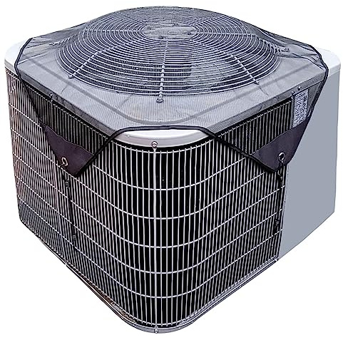 Air Conditioner Covers for Outside Units Central Ac Cover Leaf Guard Heavy Duty Mesh AC Defender for Outdoor Square Units, All Season Black ( 32 x 32 inch Mesh)