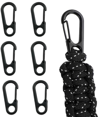 LJFEA Mini Karabiner Set, Aluminium Karabinerhaken, Karabiner Klein Schlüsselanhänger Haken für Camping, Reisen, Wandern (6 stücke)