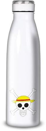 Wasserflasche aus Aluminium – Edelstahl (Thermoskanne 24 Stunden), wiederverwendbar, 330 ml bis 750 ml, japanisches Anime-Motiv One Piece (Edelstahl, Isolierflasche, flacher Verschluss), 500 ml