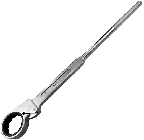 WEDO Ratschenschlüssel, Gerüstbauratsche, Gerüst-Schnellschlüssel, Größe 50mm, Länge 650mm, CR-V Stahl, Einseitiger 12-Punkt Ratschen-Steckschlüssel