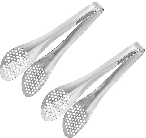 QUARKZMAN Service Pinces, 2pcs 9 pouce - Inox Acier Glace Pinces, Mini Sucre Pinces pour Apéritifs, Charcuterie, Dessert, Thé Fête, Bar, Café (Argent)