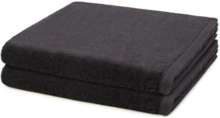 Vossen - 2 teiliges Frottier-Set - Vegan Life (2 X Duschtuch im Set) - 580 g/m2 - Baumwolle - Frottee - saugstark - weich und flauschig - Anthrazit
