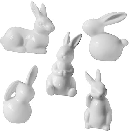 Cabilock 3stücke Keramik Hasen Figuren Niedliche Osterdekoration Für Zuhause Tischornamente Statues Frühlingsdeko Für Wohnräume Und Feste Tierfiguren Für Und Nachttisch