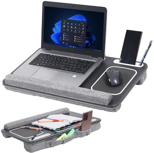 RICOO Laptopkissen LA0018 Laptop Kissen Unterlage Schoß Knietablett Ablage bis 15,6 Zoll Laptopunterlage Bett Auflage Pad Notebook Mauspad für Couch Sofa Betttablett