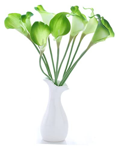 Künstliche Calla Lilien 10 Stück Pu Elegant Wasserfest für Hochzeit