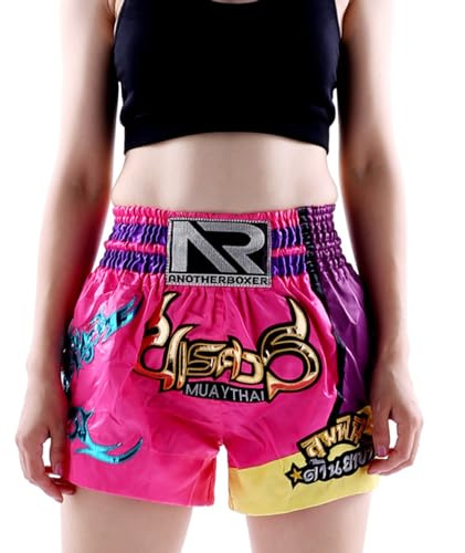 ARIASS MMA Shorts, Muay Thai, Kampsport, Cage Fight, BJJ, Boxning, Grappling Fighting Shorts för män Kvinnor Barn(Pink 2,L)