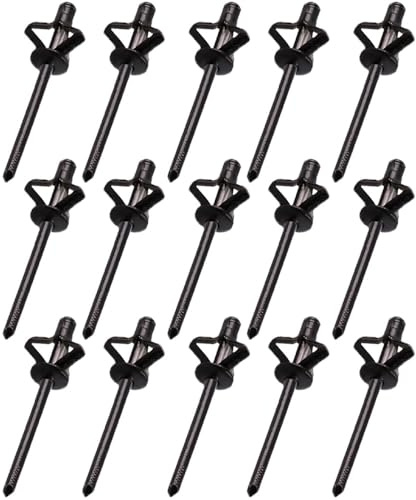 Rivets aveugles en aluminium 4 x 18,8 mm Rivet à trois volets noirs éclatants pour meubles automobiles kayak