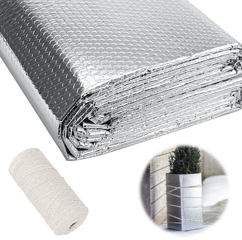 DAZZTIME Winterschutz für Pflanzen,Kälteschutzfolie 5 x 1 m,Winterschutz für Kübelpflanzen,Frostschutzfolie,Isolierfolie,Isolierfolie für Pflanzen,Thermofolie,für KüBelpflanzen,Atmungsaktiv