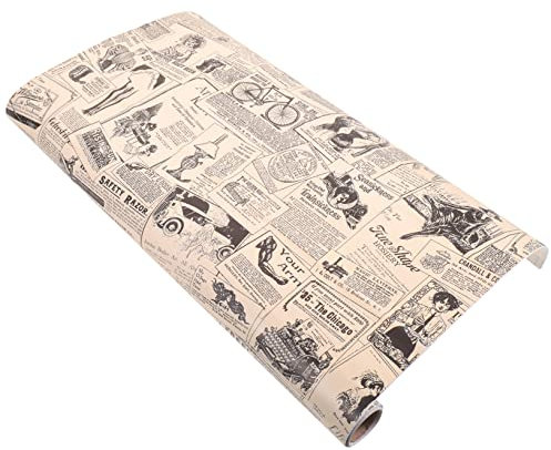 OSALADI Papel Pintado Vintage Autoadhesivo De Periódico Retro, Adhesivo Fuerte, Tamaño 17.7x117 Pulgadas, Para Decoración De Cocina, Baño y Sala De Estar, Rollo 1 Unidad