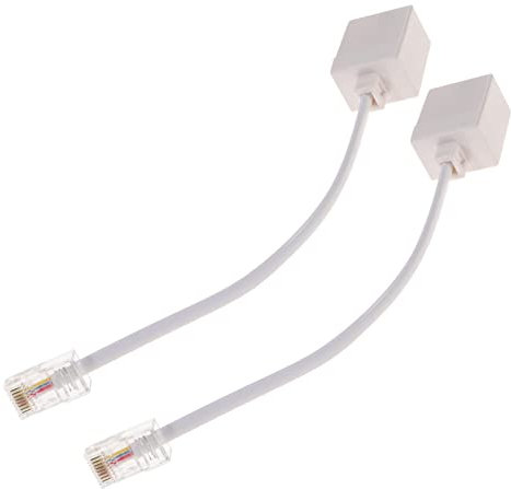 Hemobllo 2pcs Phone Jack to Ethernet Adapter to Connector Telephone to Ethernet Cord