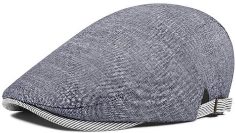 PivotWing Schiebermütze Herren Baumwollleinen Baskenmütze Leicht Atmungsaktiv Vintage Flatcap Herren Frühling Sommer