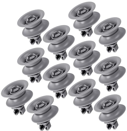 YOTINO Ruedas Lavavajillas Universales, Repuesto para Cesta Superior Compatible con 00611666/00165313, Rueda Lavavajillas Cesta (12 Piezas)