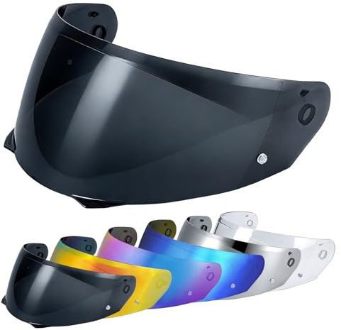 Visiere Casque Moto pour i90/Hj33/i91,Visière de Casque de Protection Contre Le Vent Moto,Remplacement de Visière de Lentille de Casque de Bouclier de Vent de Moto pour Casque intégral (Noir)