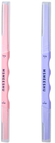 2 Piezas Rasuradoras de Cejas, 2 en 1 Eyebrow Razor, Maquinillas de Afeitar de Cejas de Seguridad Facial, para Mujer Depilatorio Portátil Facial con Cubierta de Precisión, para Mujer y Hombre