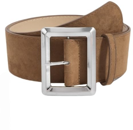 HSTWODE Breiter Wildledergürtel für Kleider, Damen Breiter Taillengürtel,Vintage Leder Gürtel,Perfekt für Casual-Looks und Jeans