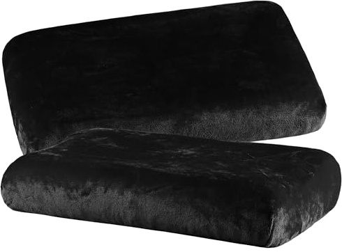 BaSaTex Kissenbezug Plüsch, 2er Pack, 30x50 cm, Schwarz | Cashmere-Touch Spannbezüge für Nackenkissen und Gesundheitskissen, kuschelig weicher Kissenbezug