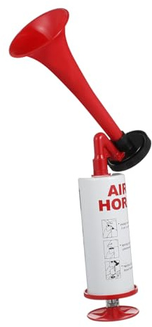 Didiseaon Hand Air Horn aus robustem Kunststoff und Metall Lautes Tröten für Fußballspiele Sportevents und Partys Einfach zu bedienen Rote Fan Tröte zum Anfeuern und Unterstützen