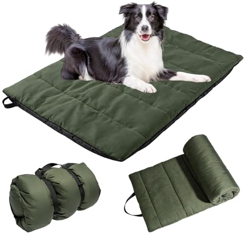 Wasserdichte Hundematte 110 x 68cm, Hundedecke für Unterwegs, Waschbare Reisedecke für Große Hunde und Katzen, Tragbare Hundekissen Outdoor Hundebett Auto für Drinnen & Draußen Reise Camping (Grün)
