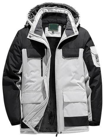 Generico Giacca Lavoro Uomo - Giacca Invernale da Sci da Uomo Taglie Forti Giacca Calda in Lana Tuta da Trekking All'Aperto 5XL 9XL (Bianco 6XL)