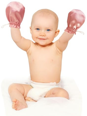 Heyshapeing 1 paire de gants anti-eczéma en satin pour bébés et enfants, gants anti-eczéma, anti-rayures, gants réglables pour soulager l'eczéma