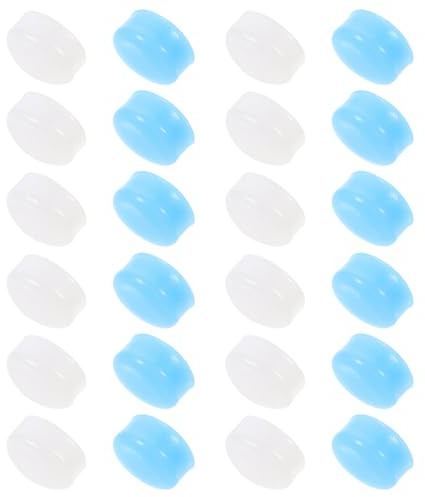 HOMSFOU Lot de 24 Bouchons D'oreilles en Silicone Souple et Réutilisable, 2,5 G, Blancs et Bleus, de Bruit pour Dormir, Protection Auditive Légère pour Avion et Train, Confort et