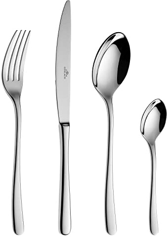 Gerlach Set di Posate Lucido Muza, Acciaio Inossidabile, Argento Lucido, 24 cucchiai, in Una Scatola