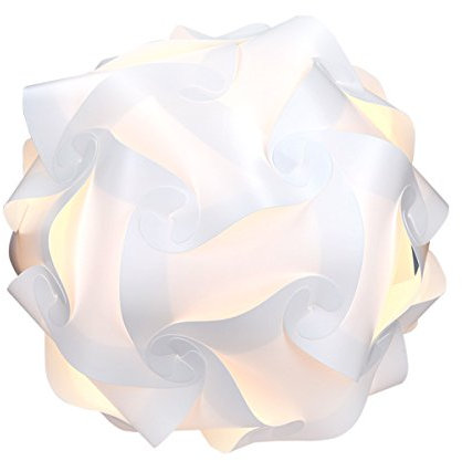 kwmobile DIY Puzzle Lamp Shade - Modern IQ Jigsaw Light in 30 Pieces min. 15 Different Designs - Diameter Approx. 7.9 in / 20 cm - White in Size S