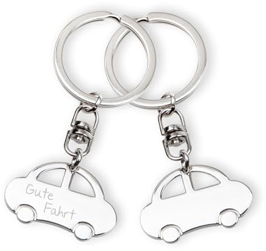 Fritz Cox Auto Schlüsselanhänger Geschenk | mit Gravur | in Geschenkverpackung zum individualisieren | toller Talisman für Autofahrer | schönes Geschenk zum Führerschein