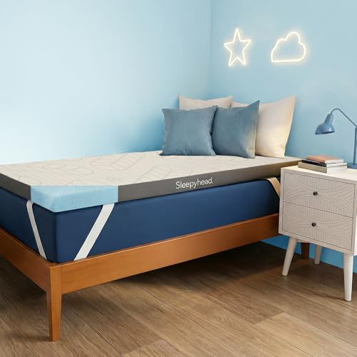 Sleepyhead Twin XL 3 Inch Mattress Topper for College Dorm Beds, Cooling Gel Memory Foam, Pressure-Relieving Comfort, Removable Washable Cover, CertiPUR-US® Certified (XL Twin 3)