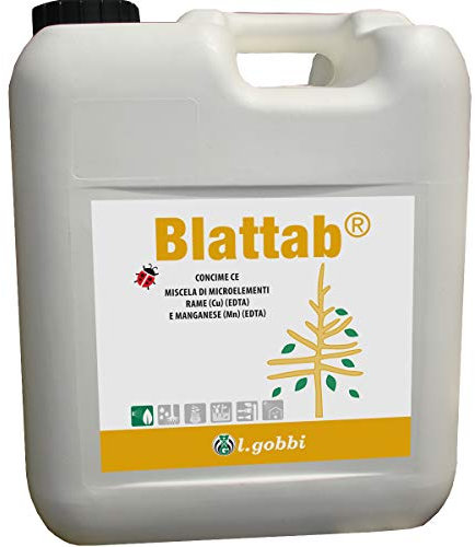 L.Gobbi BLATTAB concime Liquido BIO microelementi Rame (Cu) chelato con EDTA e Manganese (Mn) chelato con EDTA 6 kg