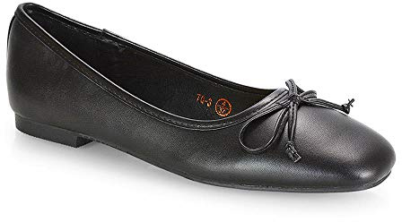 Womens Bow Tie Ballerinas Square Toe Ballet Ladies Flats Slipper Pumps Dolly Shoes Size 3-8