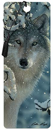 3D LiveLife Lesezeichen - Gebrochene Stille von Deluxebase. Ein Wolf-Lesezeichen mit linsenförmigen 3D-Kunstwerken, lizenziert vom bekannten Künstler Colin Bogle