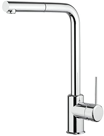 Paini Rubinetto Cucina AM10023CR - Monocomando, Monoforo con doccetta estraibile - Cromato