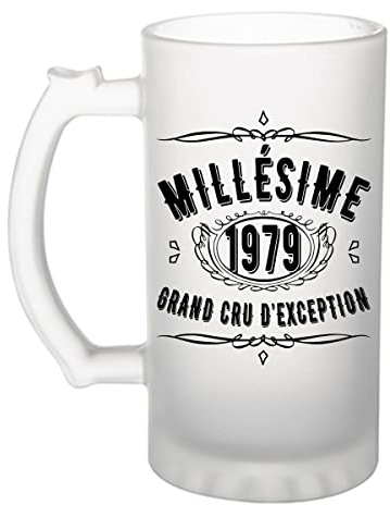 Planetee Chope de bière 1979 anniversaire 46 ans | Verre à bière Pinte idée cadeau original | Imprimé en France
