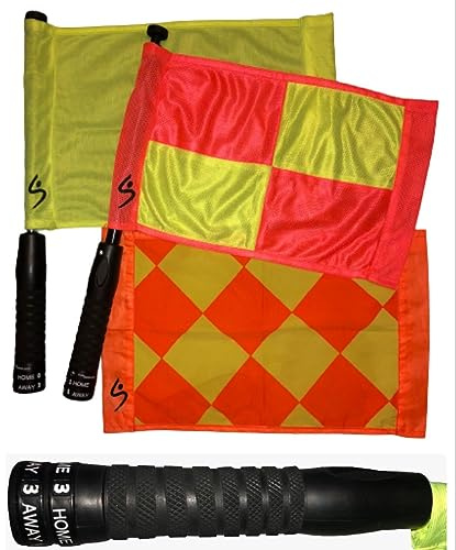 RefStuff Flags - Drapeaux d'arbitre (Paire) Drapeaux d'arbitre Assistant-Juge de Ligne, Maintenant avec la Technologie Unique et première au Monde de marqueur dans la poignée