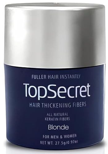 Top Secret Hair Thickening Building Fibers Refills - Undetectable & Natural Hair Filler - for Men & Women - Instantly Fill In Fine Thinning Hair - Weather & Sweat Resistant (Blonde, Travel)
