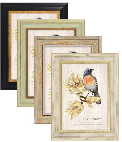AAQ 4 Pack 4x6 Picture Frame - Picture Frames with HD Plastic Cover,Photo Frame for Wall & Tabletop Picture Frames