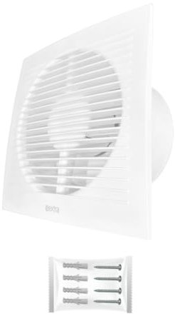 H&C VENT White 6 inch 150mm Extractor Fan With Humidistat sensor and Timer │ Inline Exhaust Duct Fan │ For Kitchen Bathroom Shower Toilet Wall Ceiling Window │ Silent Humidity centrifugal fume fan