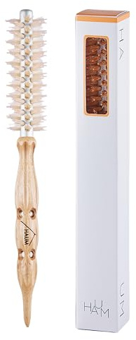 HAUM Root lifting Roll Brush Size 0 Boar Bristle Self-Dry Hair Brush (Beige)