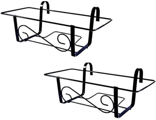 VIRSUS 2 Balconiere in Metallo di colore Nero, Fioriera Portavaso in Ferro Verniciato per Fiori e Piante, Supporto da Appendere a Finestre e Balconi, Made in Italy, Portata 15 kg -084 (40 cm)