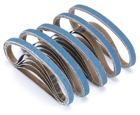 Schleifbänder 13 x 457 mm 5 verschiedene Körnungen jeweils 5 x40/60/80/100/120 Für Druckluft bandschleifer Für Druckluft bandschleifer,Polieren Metall,Powerfeile Schleifpapier Set 25 Stück