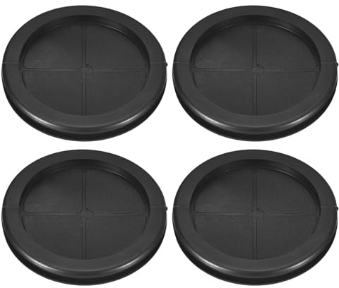 sourcing map 4Pcs Rubber Grommets 3-4/8 (90mm) Drill Hole, 3-1/4 (80mm) ID Double Sided Hole Plugs Ring Gasket for Firewall Cable Wire Protecting, Black